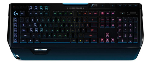 Teclado gamer Logitech Serie G G910 Orion Spark QWERTY Romer-G inglés US color negro con luz RGB