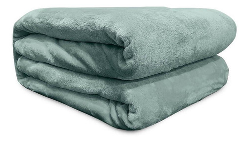 Cobertor Solteiro Flannel Liso Verde - Andreza