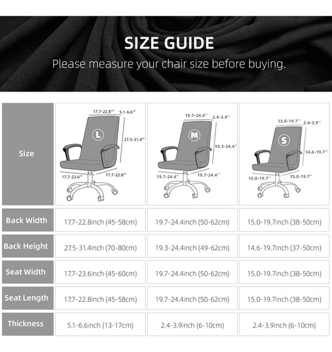 Funda Elástica Impermeable Para Silla De Oficina Negra