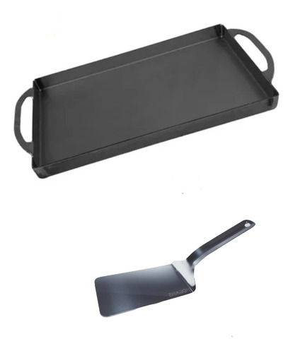 Plancha Bifera Cocina 2 Hornallas Chapa + Pala Hamburguesera