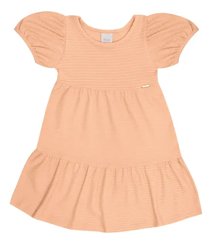 Vestido Primeiros Passos Menina - Pessego - 50615-1292