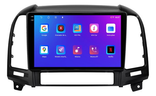 Multimidia Santa Fé 05/13 9p Android Carplay 4/64gb + Ré