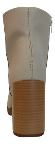 Botas Blancas Con Taco Simil Madera Mujer Beira Rio