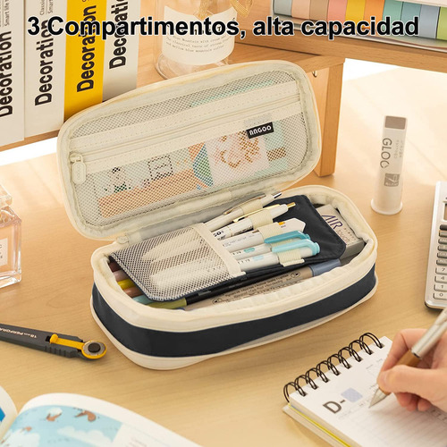 Estuche Para Lápices Gran Capacidad 4 Compartimientos Aesthe