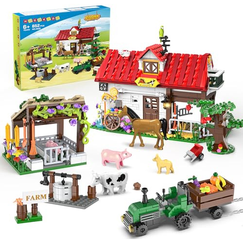 Friends Farm House Building Toy - 852 Pcs City Farm Ani...