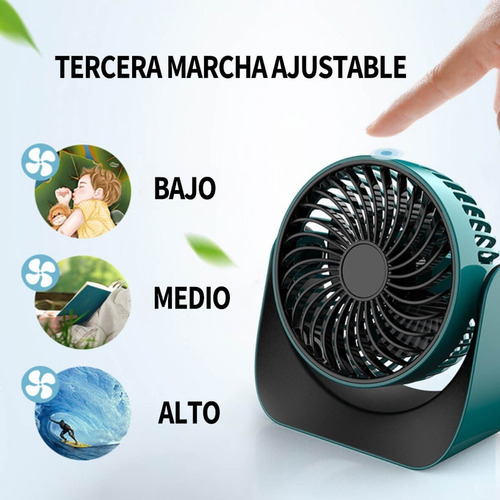 Ventilador De Piso Y Escritorio Pequeño Recargable P/oficina