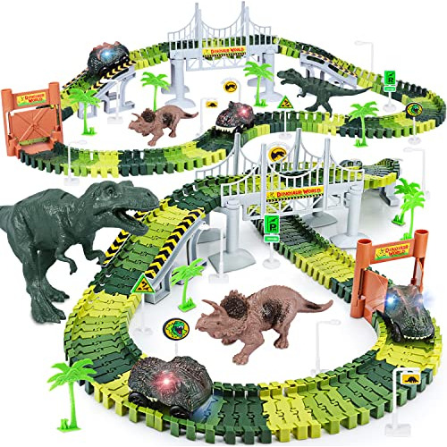 Dinosaur Toys,create A Dinosaur World Road Race,flexible Tra