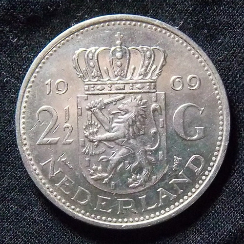 Holanda 2 1/2 Gulden 1969 Excelente Km 191