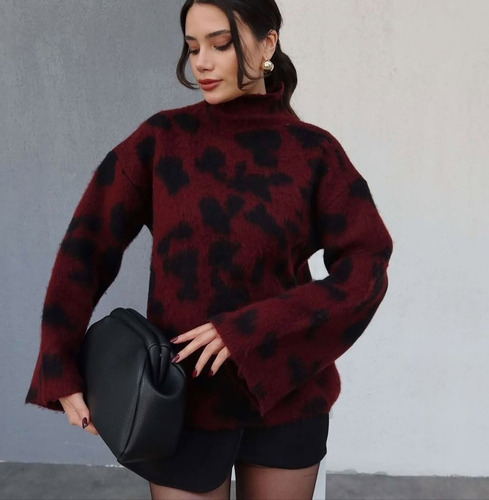 Sweater Polera Animal Print Leopardo Importado Tendencia