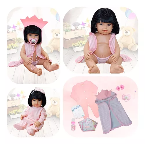 Bebe Reborn Menina Boneca Carol 100% Silicone- 12x S/ Juros