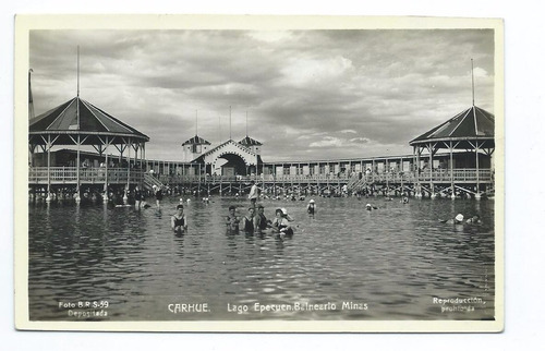 Tarjeta Postal Carhue Epecuen Balneario Minas 1942