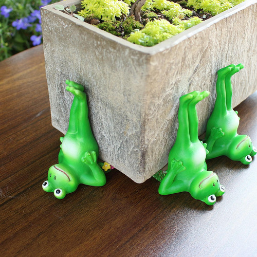 3x Figuras En Miniatura De Rana Adornos De Mesa De Mesa