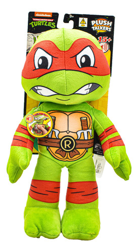 Tortugas Ninja Peluche 15 Sonidos 30 Cm Pack 2 Pzas Mattel Color Verde