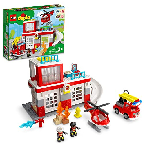 Set De Juego Lego Duplo Para Estación De Bomberos Y Helicópt