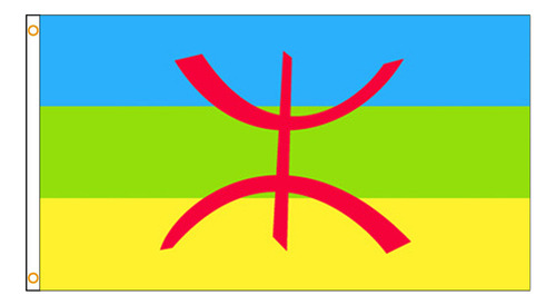 1- Bandera Bereber De Poliéster Colgante Del Norte De