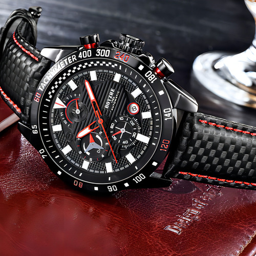 Relojes Mecánicos De Cuero Impermeables Para Hombre Boyzhe Color del bisel Negro