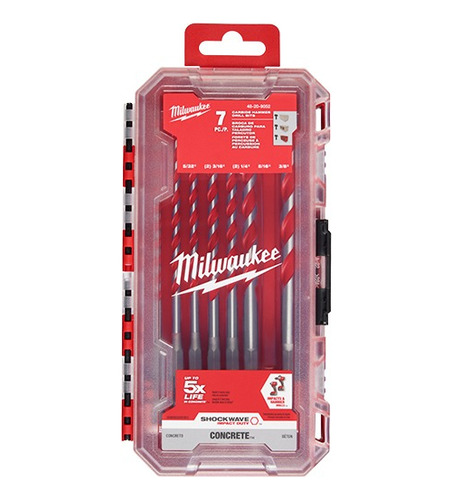 Brocas Carburo Para Concreto Milwaukee 48-20-9052 7 Piezas