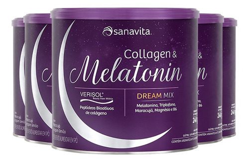 Kit 5 Collagen + Melatonin Maracujá E capim Limão sanavita 2