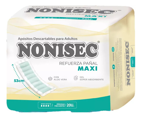 Nonisec Apósito Refuerza Pañal Maxi Descartable X 20 Unid