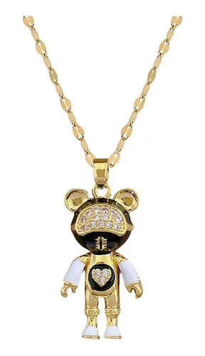 comprar Collar Oso Osito Robot - Acero Inoxidable Bañado En Oro 18k