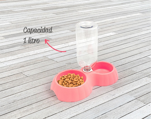 Plato Con Bebedero Para Gato O Perro Pequeño. Capacidad 1 L