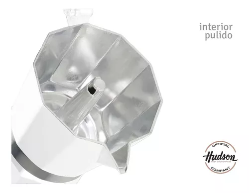 Cafetera Aluminio Esmaltado Blanca Tipo Italiana Induccion 9 Color Blanco —  Hudson Cocina