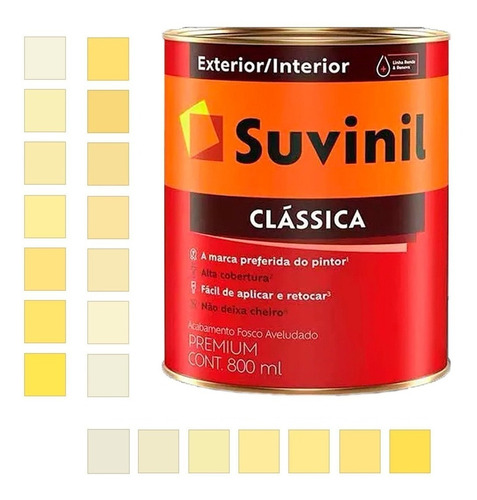 Tinta Parede Fosco Aveludado 800ml Cores Suaves 01 Suvinil