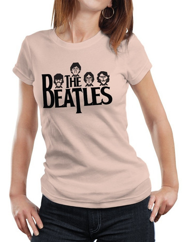 Polera Mujer The Beatles Rock  Algodón Orgánico Mus26