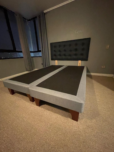 Base De Cama Europea Superking Dividida + Respaldo Capitone