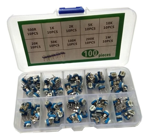 100pcs 10 Value 500 Ohm - 1m De Surtido De Potenciómetros