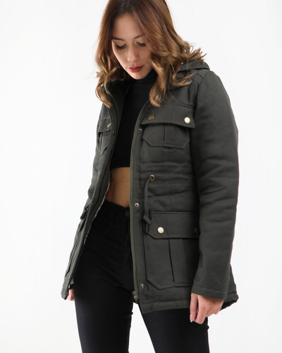 Parka Con Corderito Mujer - Talles Especiales