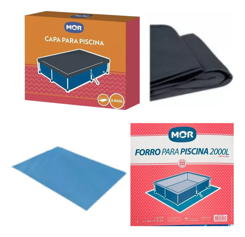 Kit Proteção Para Piscina 2.000 Litros Mor Capa + Forro