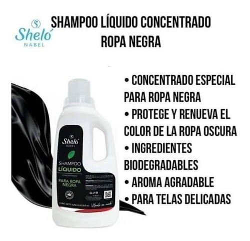 Shampoo Liquido Concentrado, Para Ropa Negra, Shelo Nabel..