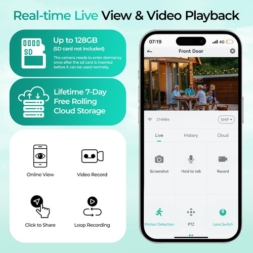 Câmera De Segurança Tovdor Solar Outdoor 2k 360° View Wifi 6