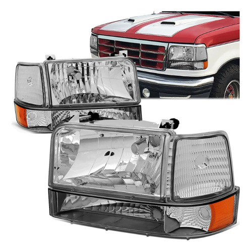 Par Faros Delanteros F150 Bronco 1992 1993 1994 1995 1996