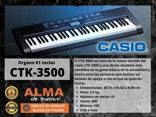 CASIO Teclado Casio Estandar CTK-3500 61 Teclas