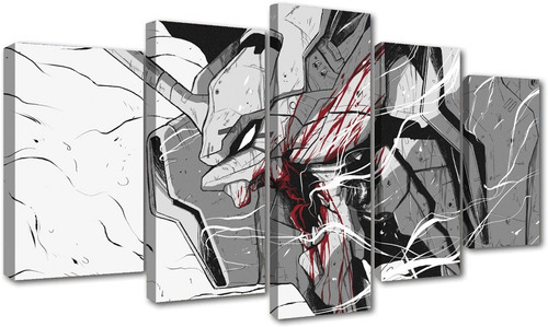 5 Cuadros Decorativos Evangelion Unit 01  Arte Anime Diseño 