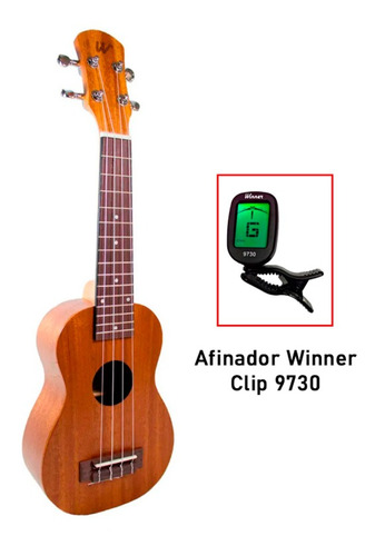 Ukulele Soprano 21 Sapele Winner 11021 + Afinador Winner