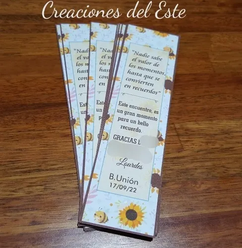 Marcalibros Personalizados Con Frases X 5 Unidades