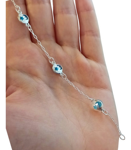 Pulsera Plata 925 Estrella Y Luna 