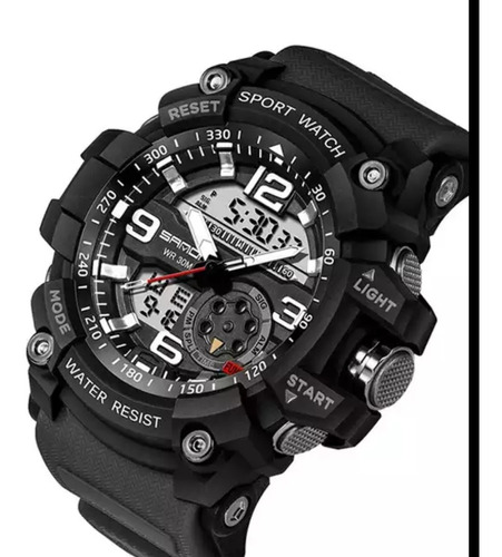 Reloj Deportivo Análogo Digitaltipo Militar Resistente Negro