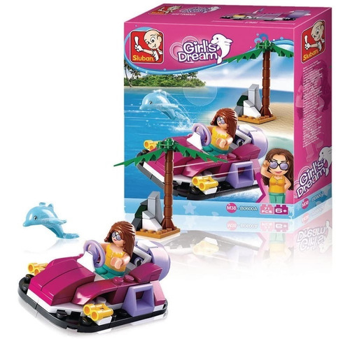 Imagen 4 de 5 de Sluban Girls Dream 70 Bloques Lancha Delfin Armar La Plata