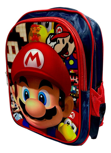 Mochila Preescolar Jardín Mario Bros 2 C Vuelta A Clases ++