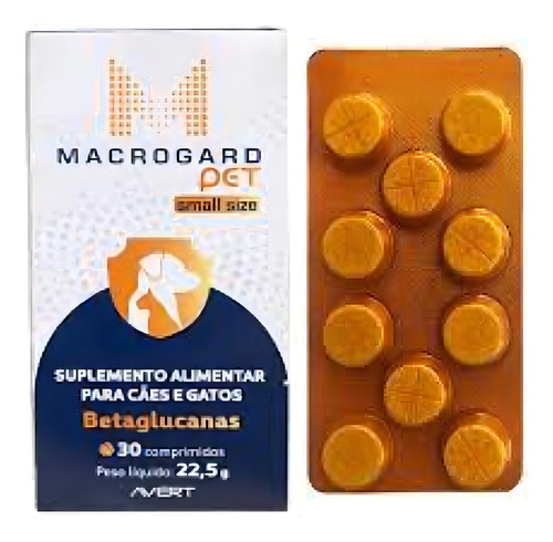 Macrogard Pet Small Size Avert Betaglucanas 30 Comprimidos