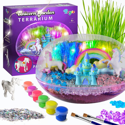 Bryte Kit De Terrario De Unicornio Para Nios: Luces De Hadas