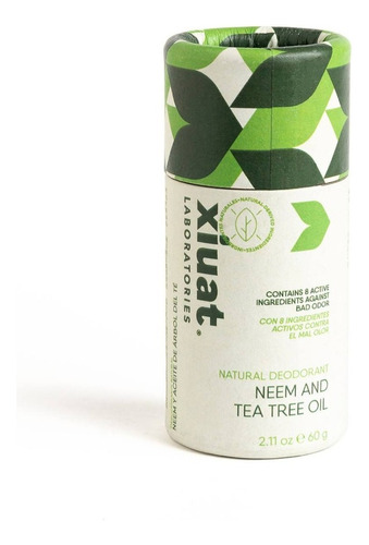 Desodorante 100% Natural Con Neem Y Aceite De Árbol Del Té Fragancia Arbol de té