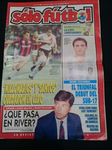 Revista Solofutbol Nro. 398. (1993). Poster De Racing Club.