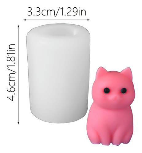 Molde De Silicona Gato Gatito Chico Vela Resina Yeso Blanco