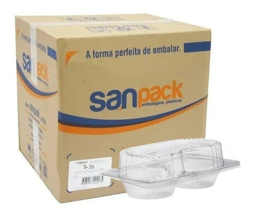 Embalagem Pet Para 2 Doces Retangular Sanpack S-29c (1cx) Cor Água