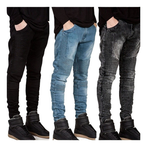 Pantalones Vaqueros Slim Fit Biker For Hombre